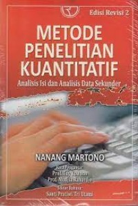 Image of Metode Penelitian Kuantitatif : Analisis Isi dan Analisis Data Sekunder